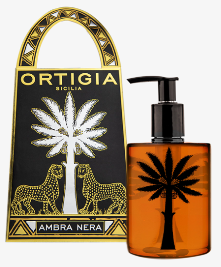 Flytande tvål med pump Ortigia Ambra Nera